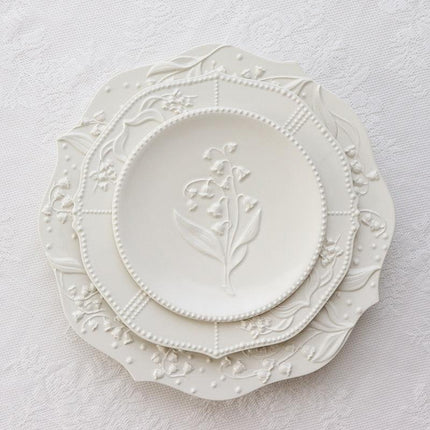 Lily Valley Luxe Porcelain Dining Plate Set - Très Elite