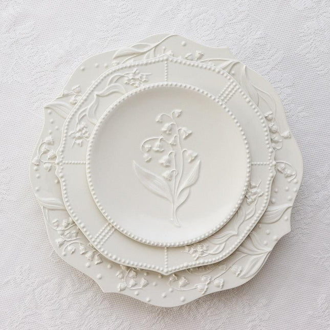 Lily Valley Luxe Porcelain Dining Plate Set - Très Elite