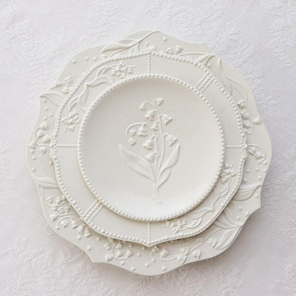 Lily Valley Luxe Porcelain Dining Plate Set - Très Elite