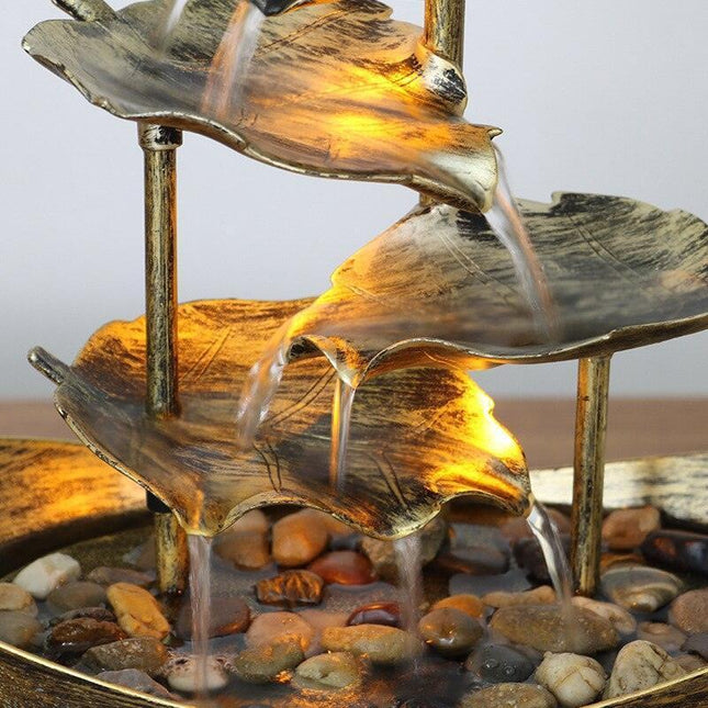 Lotus Leaf Ingot Serenity Water Fountain with LED Nightlight