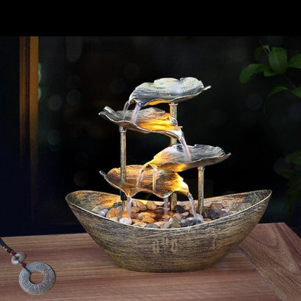 Lotus Leaf Ingot Serenity Water Fountain with LED Nightlight