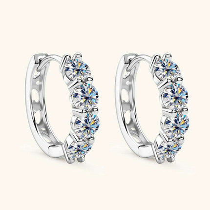 Luminous 2.4 Carat Moissanite Sterling Silver Earrings - Elegance Redefined - Très Elite