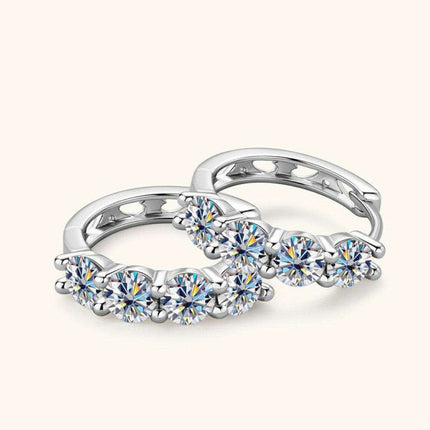 Luminous 2.4 Carat Moissanite Sterling Silver Earrings - Elegance Redefined - Très Elite