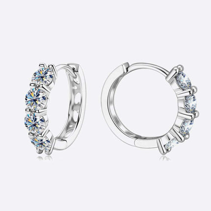 Luminous 2.4 Carat Moissanite Sterling Silver Earrings - Elegance Redefined - Très Elite