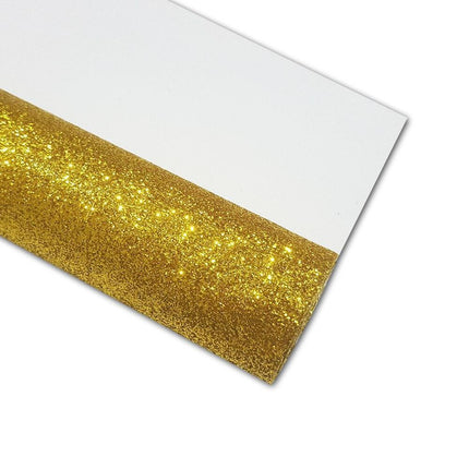Lustrous Black and Gold Glitter Faux Leather Craft Sheet for Exceptional DIY Projects - Très Elite