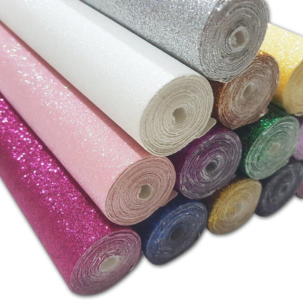 Lustrous Black and Gold Glitter Faux Leather Craft Sheet for Exceptional DIY Projects - Très Elite
