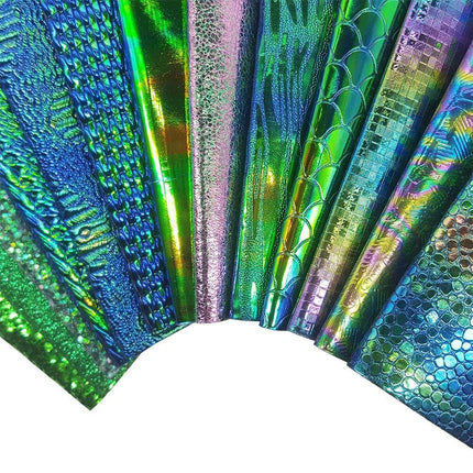 Lustrous Green Glitter Snake Skin Faux Leather Bow Crafting Kit - Très Elite