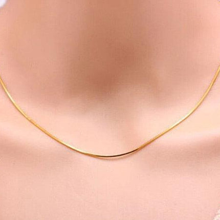 Luxe 18K Gold-Plated Snake Chain Necklace for Women - Chic Fashion Accessory