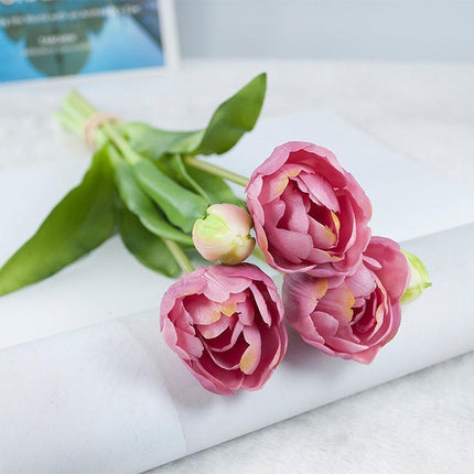 Luxe Artificial Tulip Display - Stunning 40CM Faux Floral Arrangement for Elegant Home Accents
