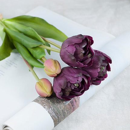 Luxe Artificial Tulip Display - Stunning 40CM Faux Floral Arrangement for Elegant Home Accents
