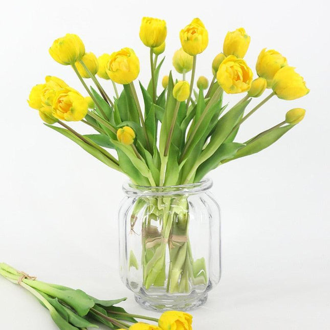 Luxe Artificial Tulip Display - Stunning 40CM Faux Floral Arrangement for Elegant Home Accents