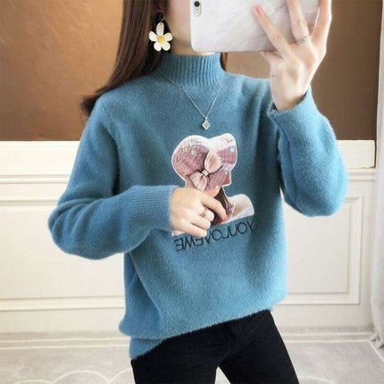 Luxe Blush Cashmere & Faux Mink Velvet Knit Sweater - Women's Ultimate Essential - Très Elite