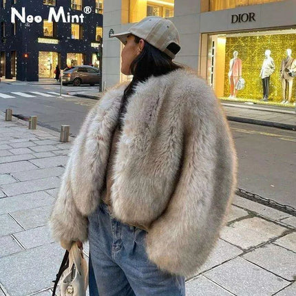 Luxe Gradient Faux Fur Coat | Winter Glamour Must-Have - Très Elite