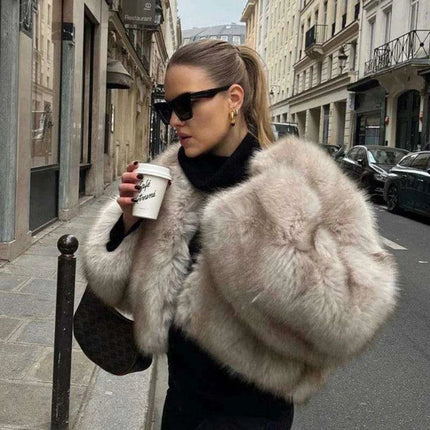 Luxe Gradient Faux Fur Coat | Winter Glamour Must-Have - Très Elite