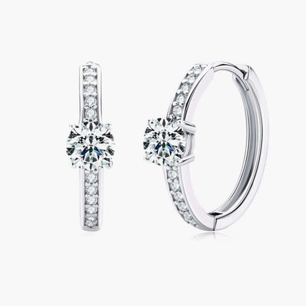 Luxe Platinum-Plated Moissanite Earrings with Sparkling Zircon Accents - Très Elite