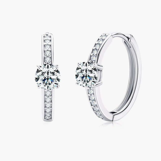 Luxe Platinum-Plated Moissanite Earrings with Sparkling Zircon Accents