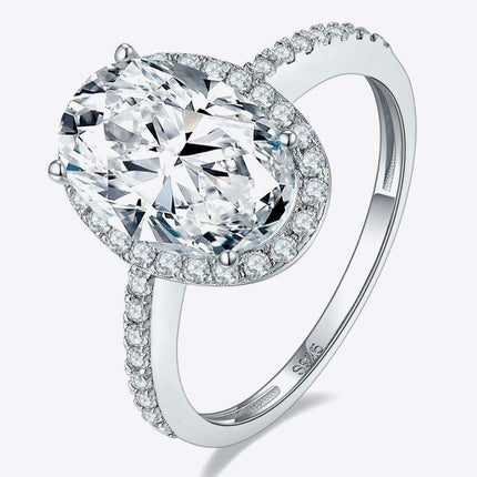 Luxurious 4.5 Carat Lab-Diamond Halo Sterling Silver Ring Set with Gift Box