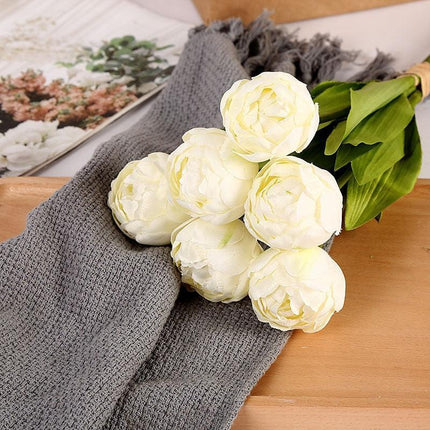 Luxurious 6-Piece Silk Tulip Flower Arrangement for Elegant Home Styling..