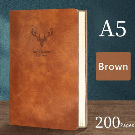 Luxurious A5 Leather-bound Journal: 200 Pages for Creative Expression - Très Elite