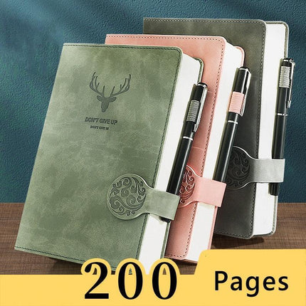 Luxurious A5 Leather-bound Journal: 200 Pages for Creative Expression - Très Elite
