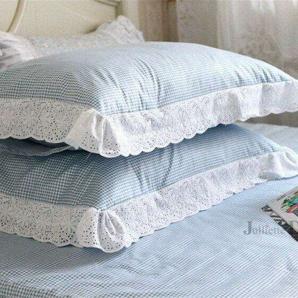Luxurious European-Style White Satin Lace Pillowcase Set - Infuse Your Bedroom with Elegance - Très Elite