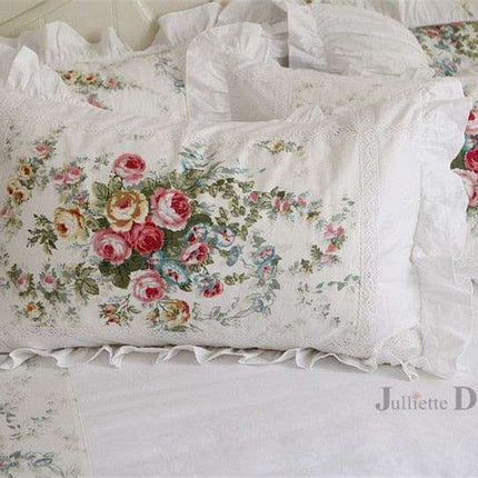 Luxurious European-Style White Satin Lace Pillowcase Set - Infuse Your Bedroom with Elegance - Très Elite