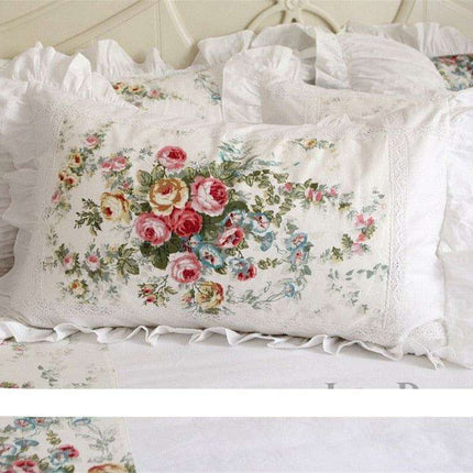 Luxurious European-Style White Satin Lace Pillowcase Set - Infuse Your Bedroom with Elegance - Très Elite