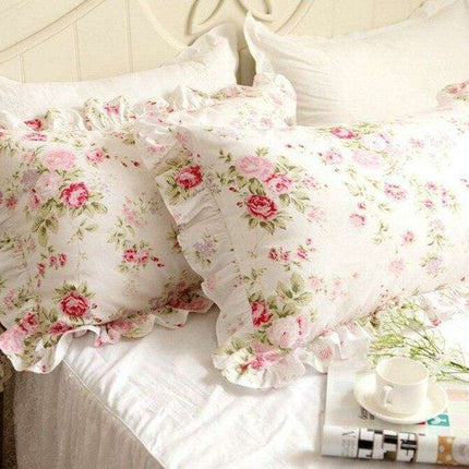 Luxurious European-Style White Satin Lace Pillowcase Set - Infuse Your Bedroom with Elegance - Très Elite
