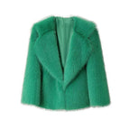 green fur coat