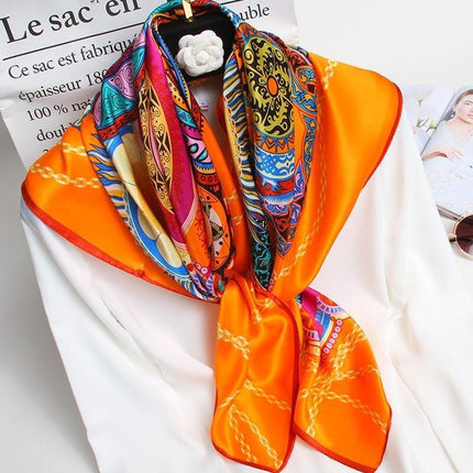 Luxurious Floral Silk Scarf for Women - Chic Neck Wrap for Holiday Elegance
