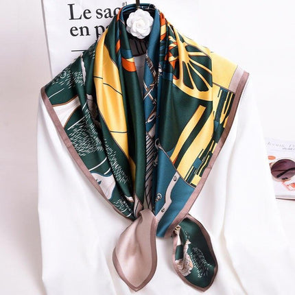 Luxurious Floral Silk Scarf for Women - Chic Neck Wrap for Holiday Elegance