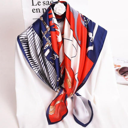 Luxurious Floral Silk Scarf for Women - Chic Neck Wrap for Holiday Elegance