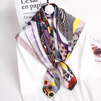 Luxurious Floral Silk Scarf for Women - Chic Neck Wrap for Holiday Elegance