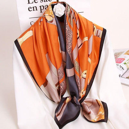 Luxurious Floral Silk Scarf for Women - Chic Neck Wrap for Holiday Elegance