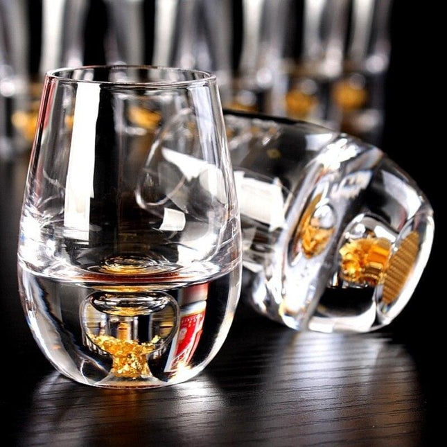 Luxurious Golden Foil Crystal Drinkware Collection for Memorable Celebrations