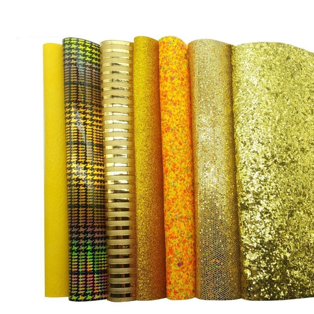 Luxurious Golden PU Leather Craft Sheets - Elevate Your DIY Projects!