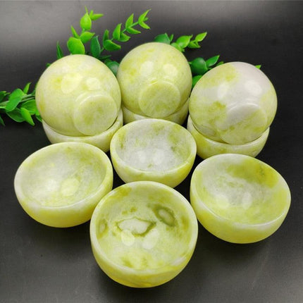 Luxurious Golden Tiger Eye Stone Tea Set with Handcrafted Yellow Jade Teacup for Gongfu Tea Lovers