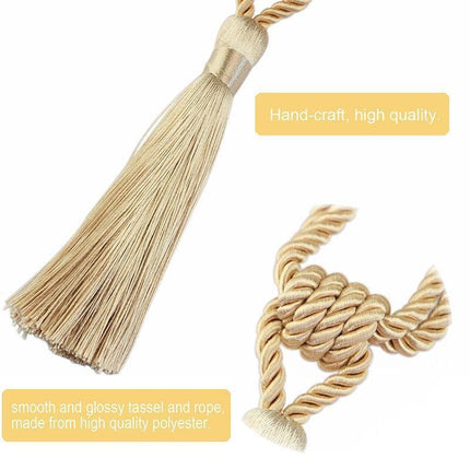 Luxurious Handmade Gold Tassel Curtain Tieback for Elegant Home Styling - Très Elite