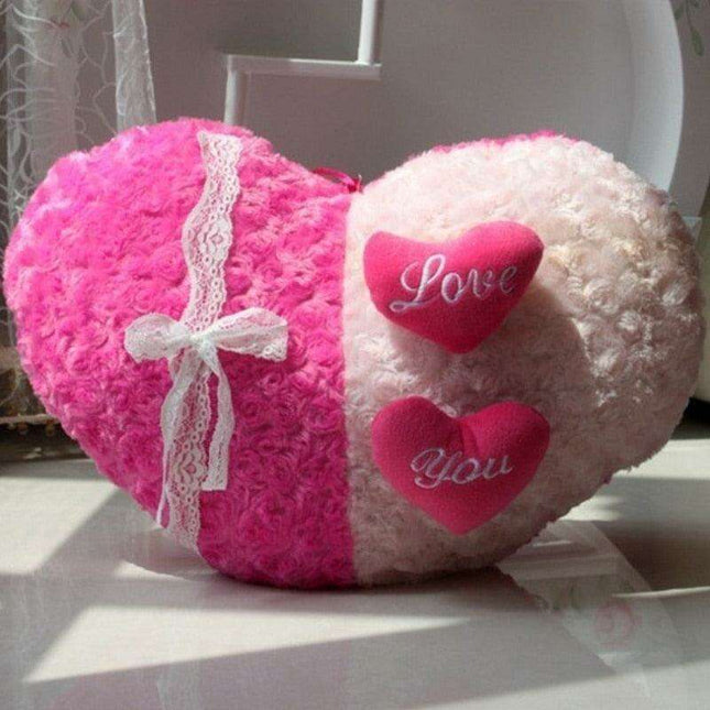 Luxurious Heart-Shaped Velvet Rose Plush Cushion - The Perfect Cozy Gift for Loved Ones
