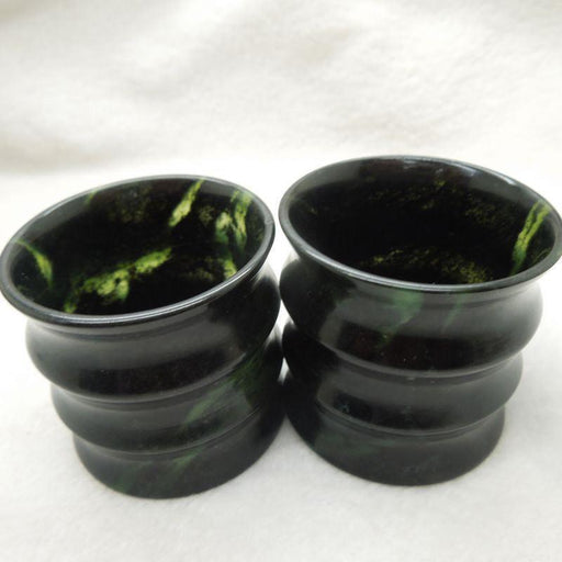Luxurious Hetian Jade Bamboo Tea Cup Set Crafted from Xinjiang Nephrite Stone - Très Elite