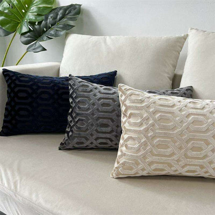 Luxurious Jacquard Velvet Throw Pillow Cover: Sophisticated Home Accent - Très Elite