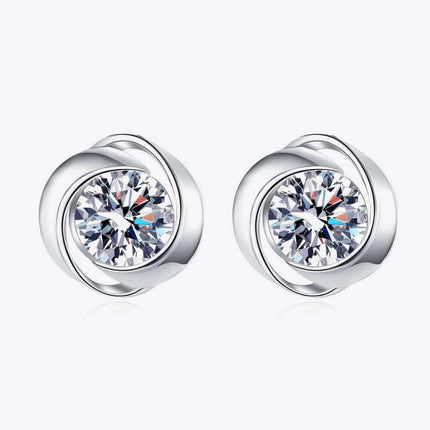 Luxurious Lab-Created Diamond Sterling Silver Stud Earrings for Effortless Elegance