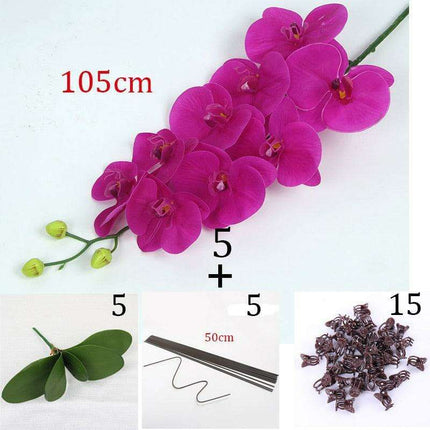 Luxurious Large Faux Orchid Display - Premium Home Décor Elegance..