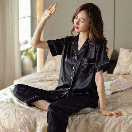 Luxurious Leopard Print Satin Pajama Set for Women - Indulge in Comfort and Style - Très Elite