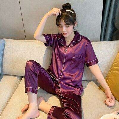 Luxurious Leopard Print Satin Pajama Set for Women - Indulge in Comfort and Style - Très Elite