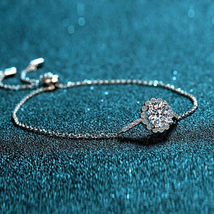 Luxurious Moissanite-Studded Sterling Silver Chain Bracelet with Gem Certification and Warranty - Très Elite