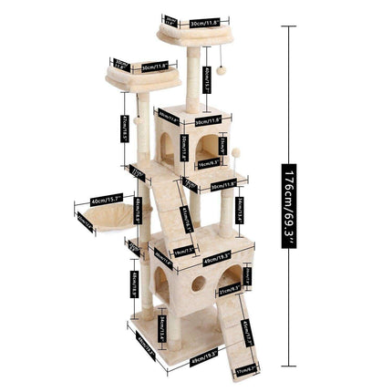 Luxurious Multi-Level Cat Tower: Stylish Oasis with Plush Beds and Sturdy Scratch Posts - Très Elite