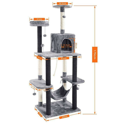 Luxurious Multi-Level Cat Tower: Stylish Oasis with Plush Beds and Sturdy Scratch Posts - Très Elite