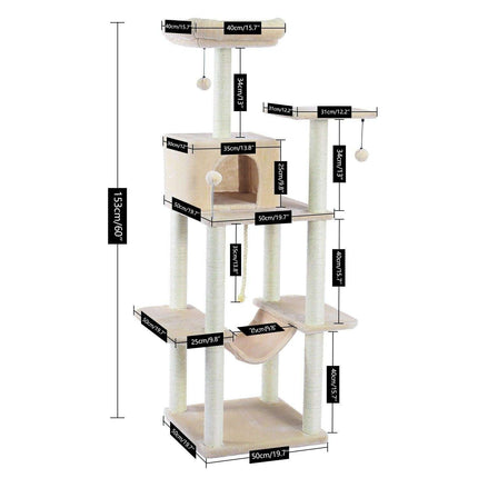 Luxurious Multi-Level Cat Tower: Stylish Oasis with Plush Beds and Sturdy Scratch Posts - Très Elite