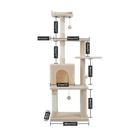 Luxurious Multi-Level Cat Tower: Stylish Oasis with Plush Beds and Sturdy Scratch Posts - Très Elite